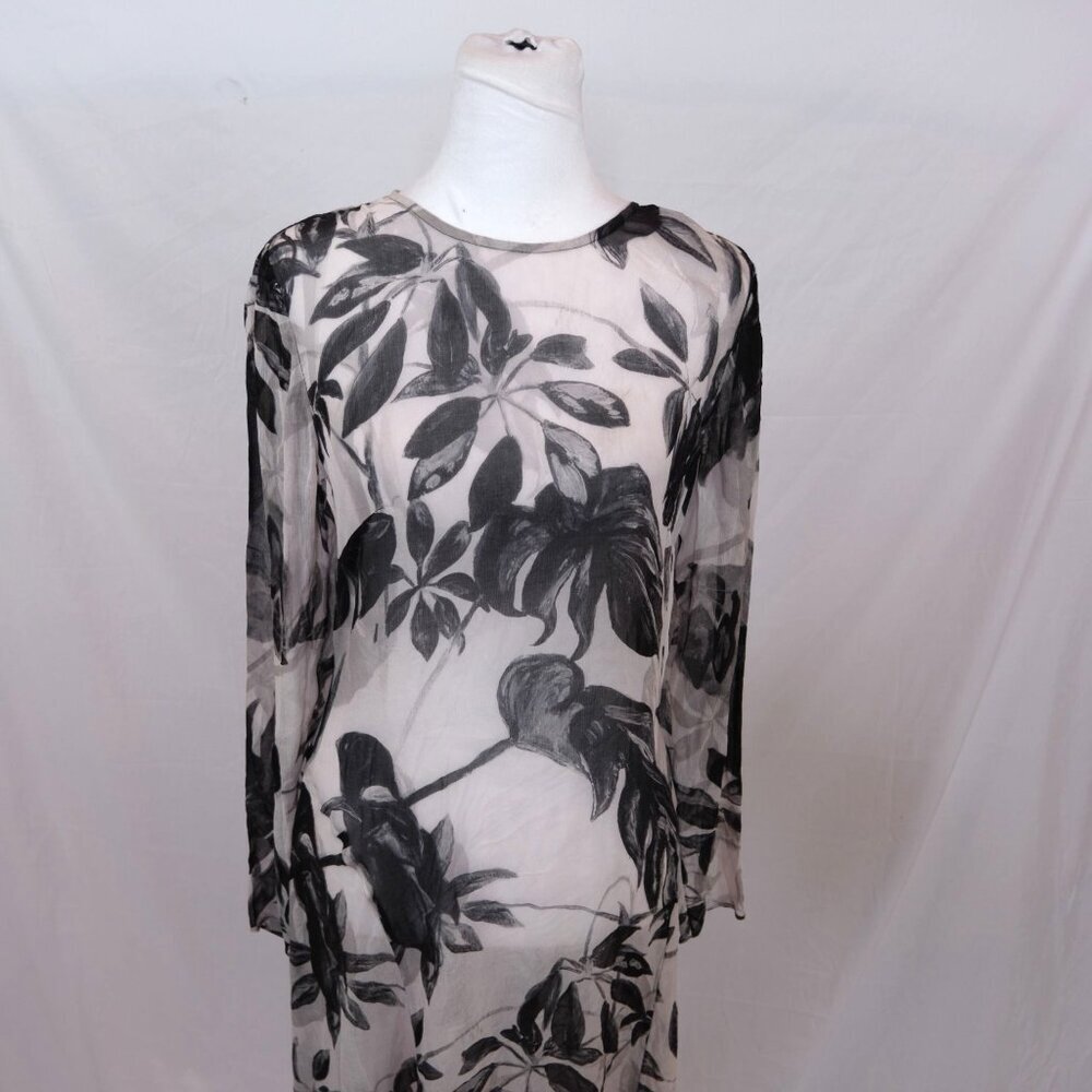 ALLSAINTS Ria Jackie Monochrome Floral Maxi Dress Size 8 - Picture 5 of 10